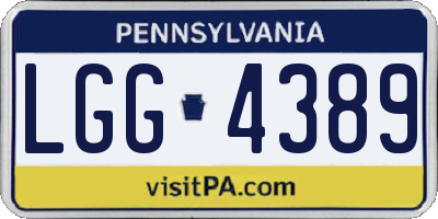 PA license plate LGG4389