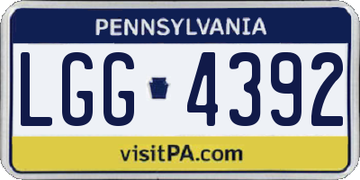 PA license plate LGG4392