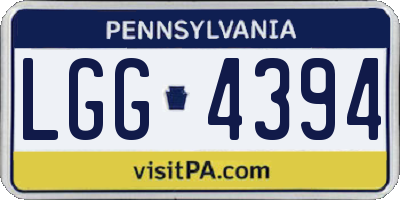 PA license plate LGG4394