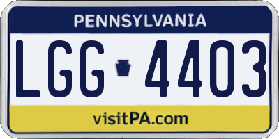 PA license plate LGG4403