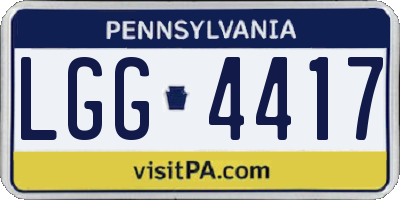 PA license plate LGG4417