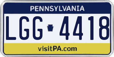 PA license plate LGG4418