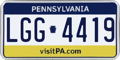 PA license plate LGG4419