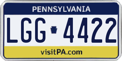 PA license plate LGG4422