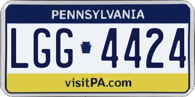PA license plate LGG4424