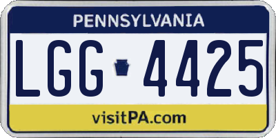 PA license plate LGG4425
