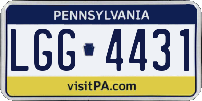 PA license plate LGG4431