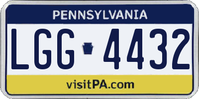 PA license plate LGG4432