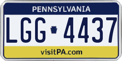PA license plate LGG4437