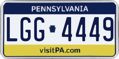 PA license plate LGG4449