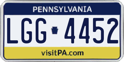 PA license plate LGG4452