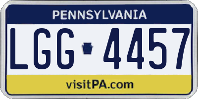 PA license plate LGG4457