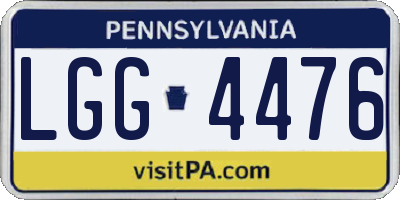 PA license plate LGG4476
