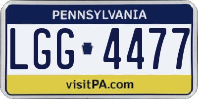 PA license plate LGG4477