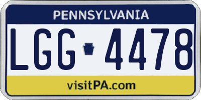 PA license plate LGG4478