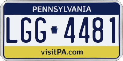 PA license plate LGG4481