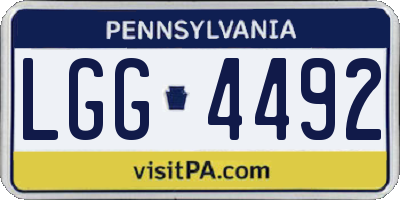 PA license plate LGG4492