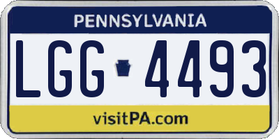 PA license plate LGG4493