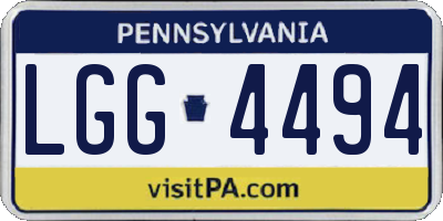 PA license plate LGG4494
