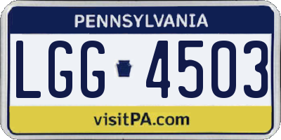 PA license plate LGG4503