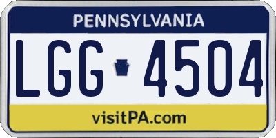 PA license plate LGG4504