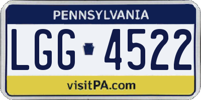 PA license plate LGG4522