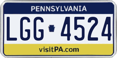 PA license plate LGG4524