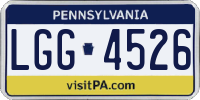 PA license plate LGG4526