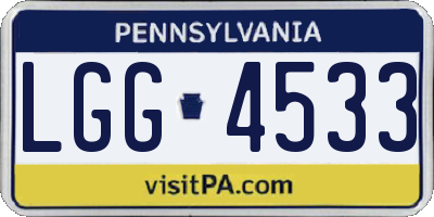 PA license plate LGG4533