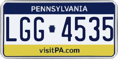 PA license plate LGG4535