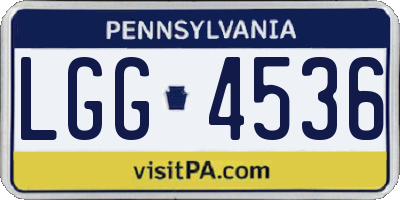 PA license plate LGG4536