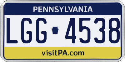 PA license plate LGG4538