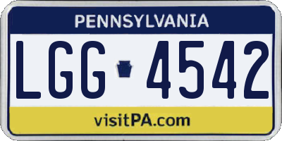 PA license plate LGG4542