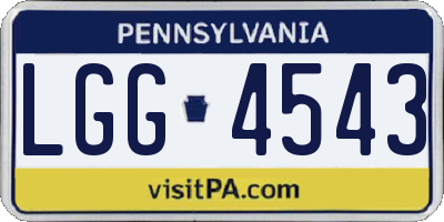 PA license plate LGG4543