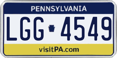 PA license plate LGG4549
