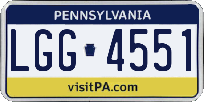 PA license plate LGG4551