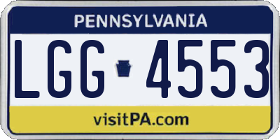 PA license plate LGG4553