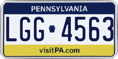 PA license plate LGG4563
