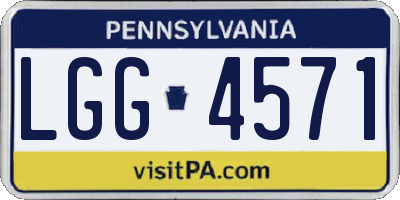 PA license plate LGG4571