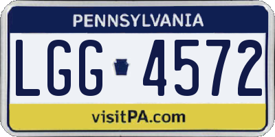 PA license plate LGG4572