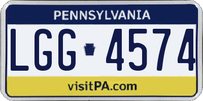 PA license plate LGG4574