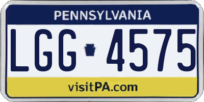PA license plate LGG4575