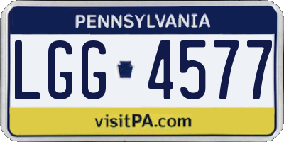 PA license plate LGG4577