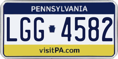 PA license plate LGG4582