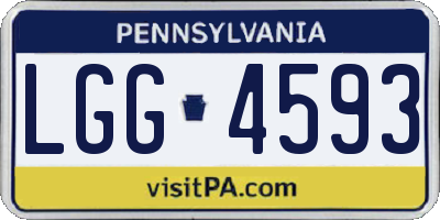 PA license plate LGG4593
