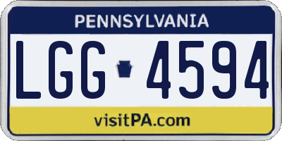 PA license plate LGG4594