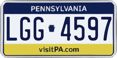 PA license plate LGG4597