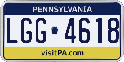 PA license plate LGG4618