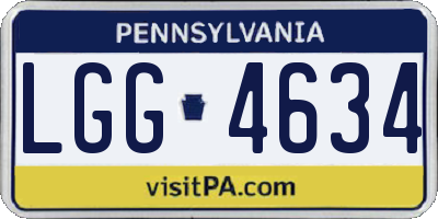 PA license plate LGG4634