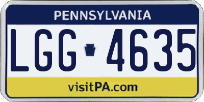 PA license plate LGG4635